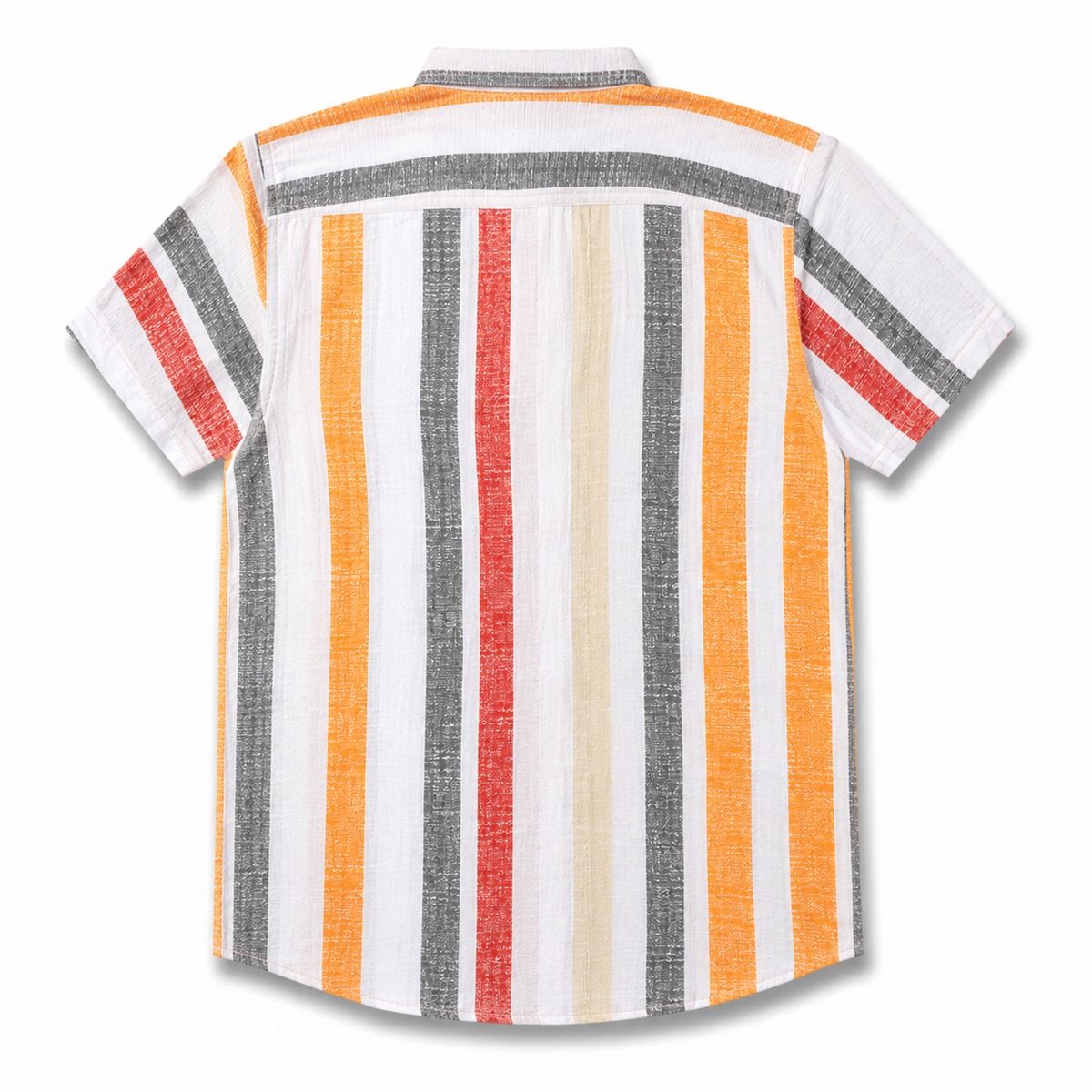 Boys Striped Short Sleeve Casual Shirt - Orange and white