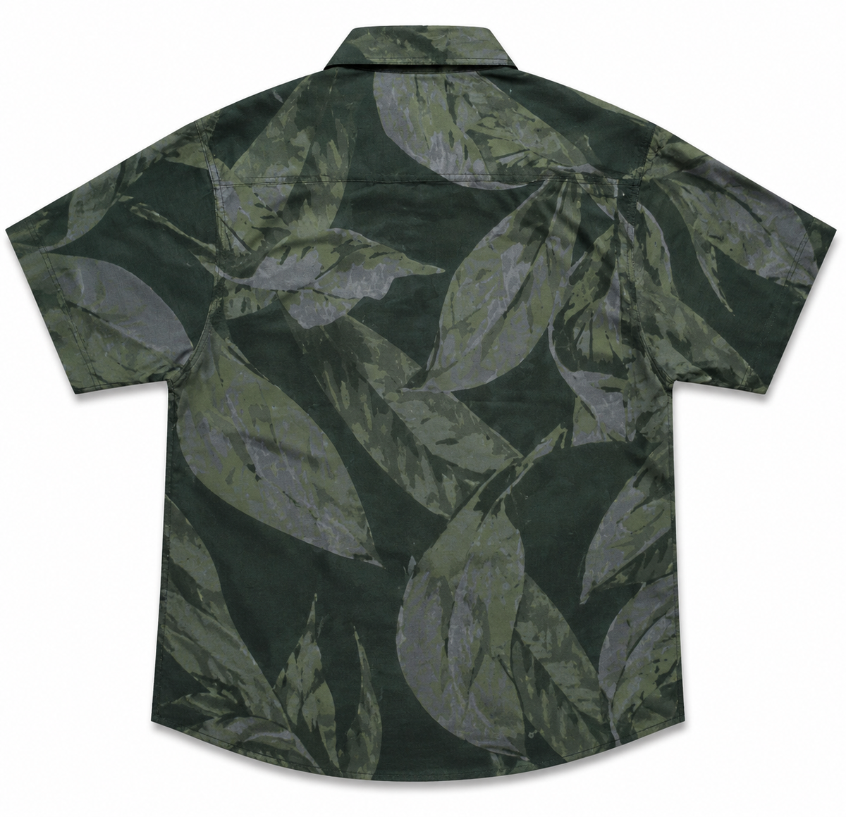 Boys Green Tropical Leaf Short Sleeve Shirt – Summer Cotton Button-Down